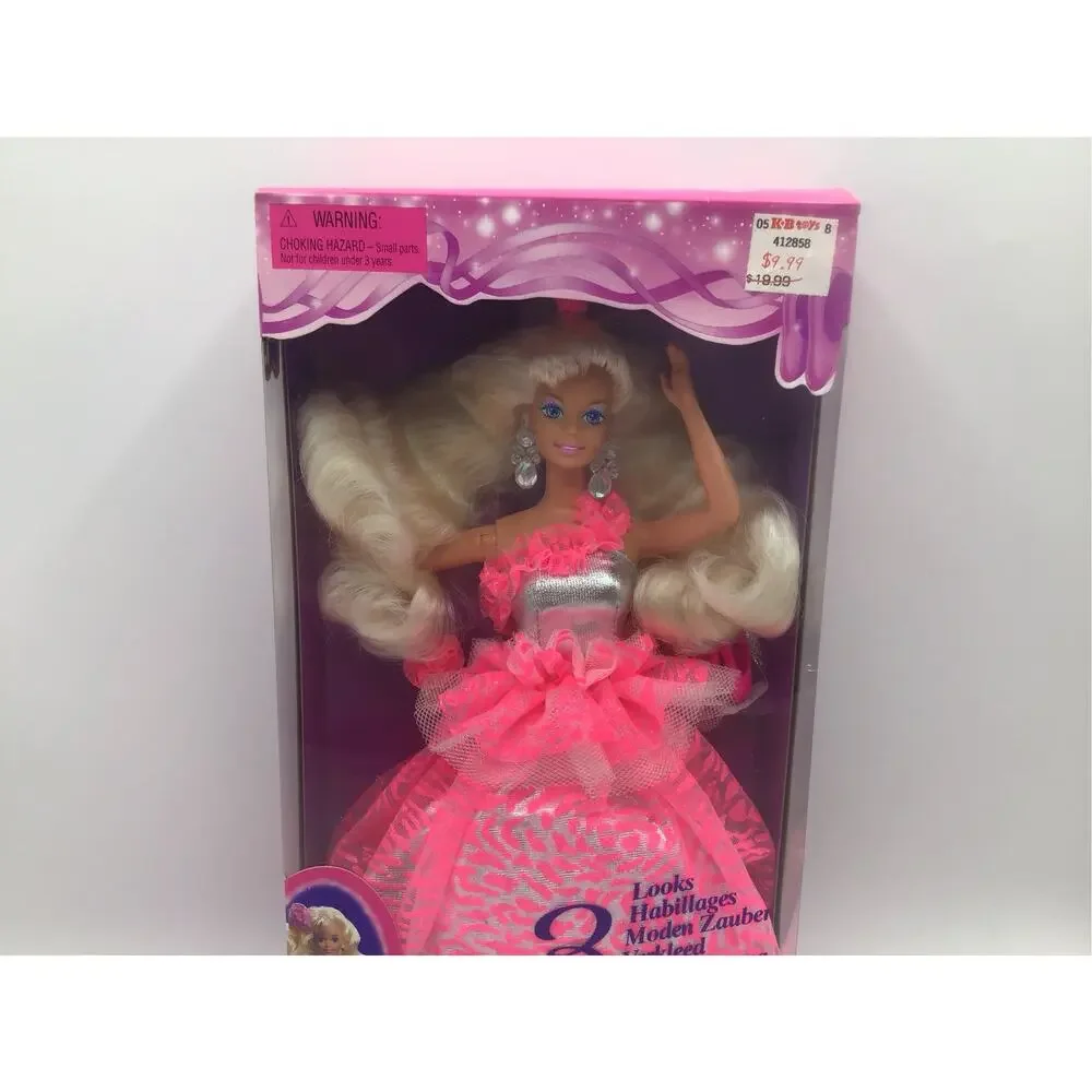 Vintage 1994 3 Looks Barbie Doll Mattel 12339 Ballerina Swimsuit Ballgown NRFB